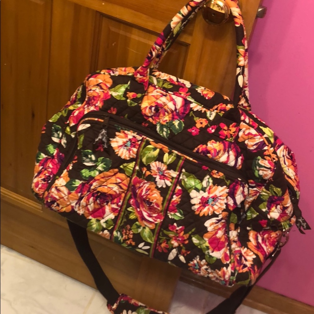 Vera Bradley Wild English Rose weekender bag
